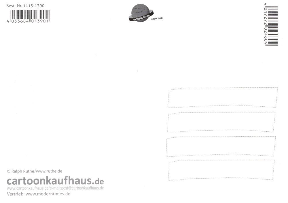 Postkarte Ralph Ruthe "Sag, findest Du mich zu fett?" (Rückseite)