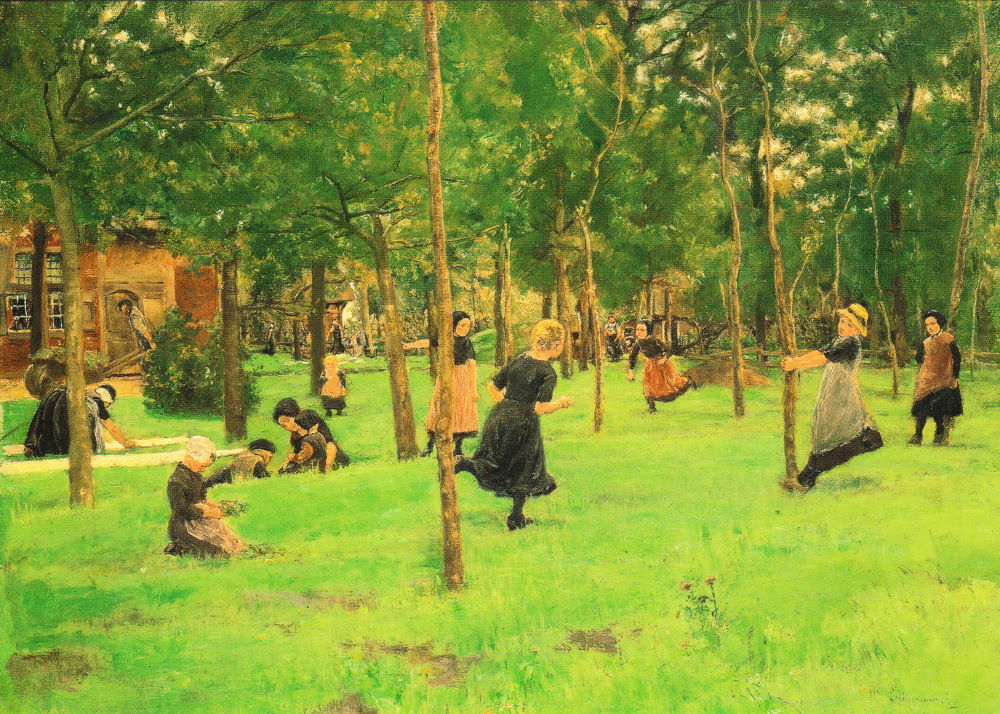 Kunstkarte Max Liebermann "Spielende Kinder"