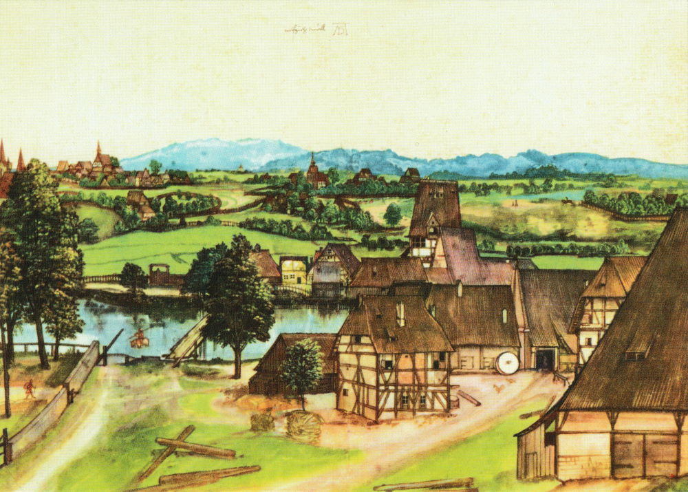 Kunstkarte Albrecht Dürer "Drahtziehermühle" Kunstkarte Albrecht Dürer "Drahtziehermühle"
