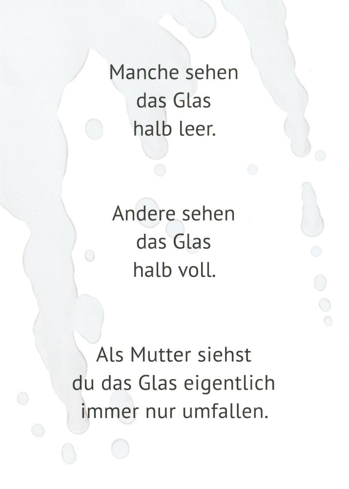 Postkarte "Manche sehen das Glas halb leer. Andere sehen ..."