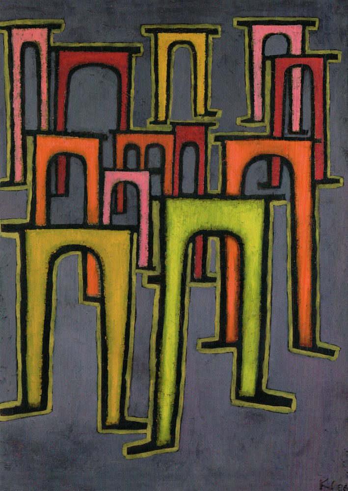 Kunstkarte Paul Klee "Revolution des Viadukts" Kunstkarte Paul Klee "Revolution des Viadukts"