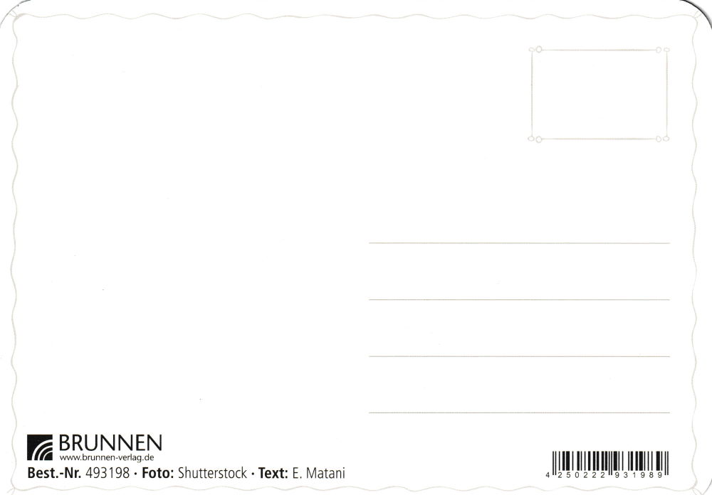 Postkarte "Der eine sieht nur die Bäume, Probleme dicht an dicht. ..." (Rückseite)