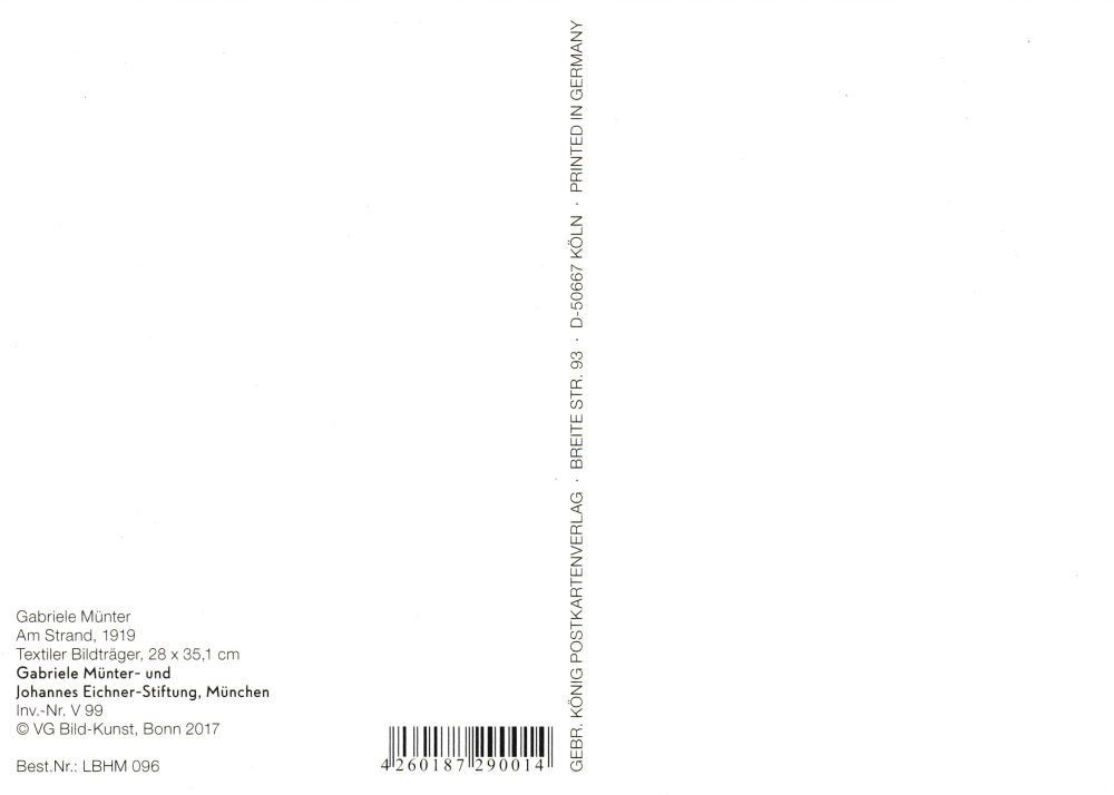 Kunstkarte Gabriele Münter "Am Strand" (Rückseite)