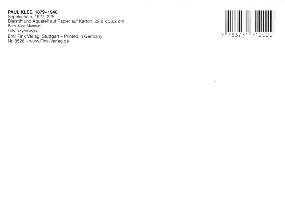 Kunstkarte Paul Klee "Segelschiffe"