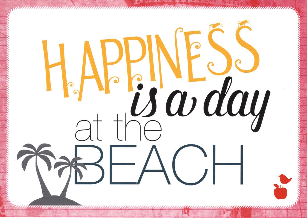 Postkarte "Happiness is a day at the beach"