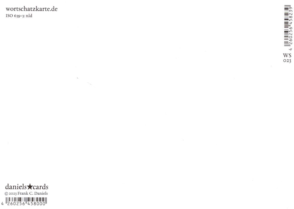 Wortschatz-Postkarte "plimpplamppletteren" (Rückseite)