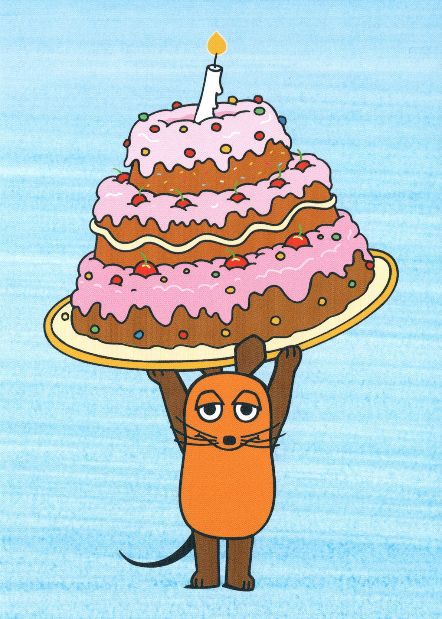 Postkarte "Sendung mit der Maus: Maus mit Torte" Postkarte "Sendung mit der Maus: Maus mit Torte"