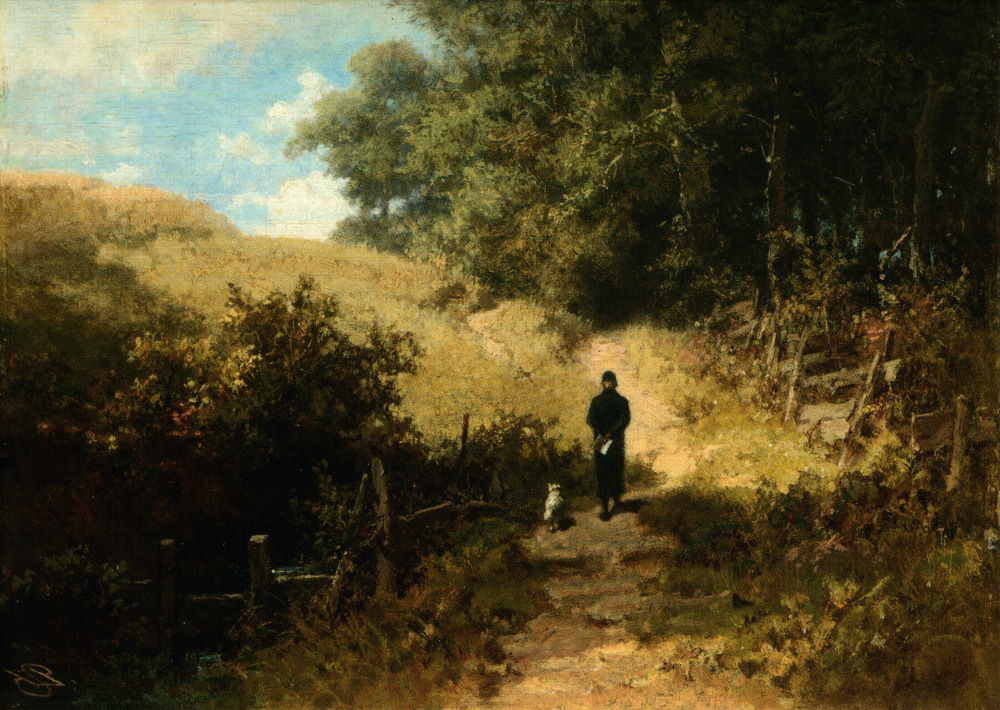 Kunstkarte Carl Spitzweg "Dorfpfarrers Morgenspaziergang" Kunstkarte Carl Spitzweg "Dorfpfarrers Morgenspaziergang"