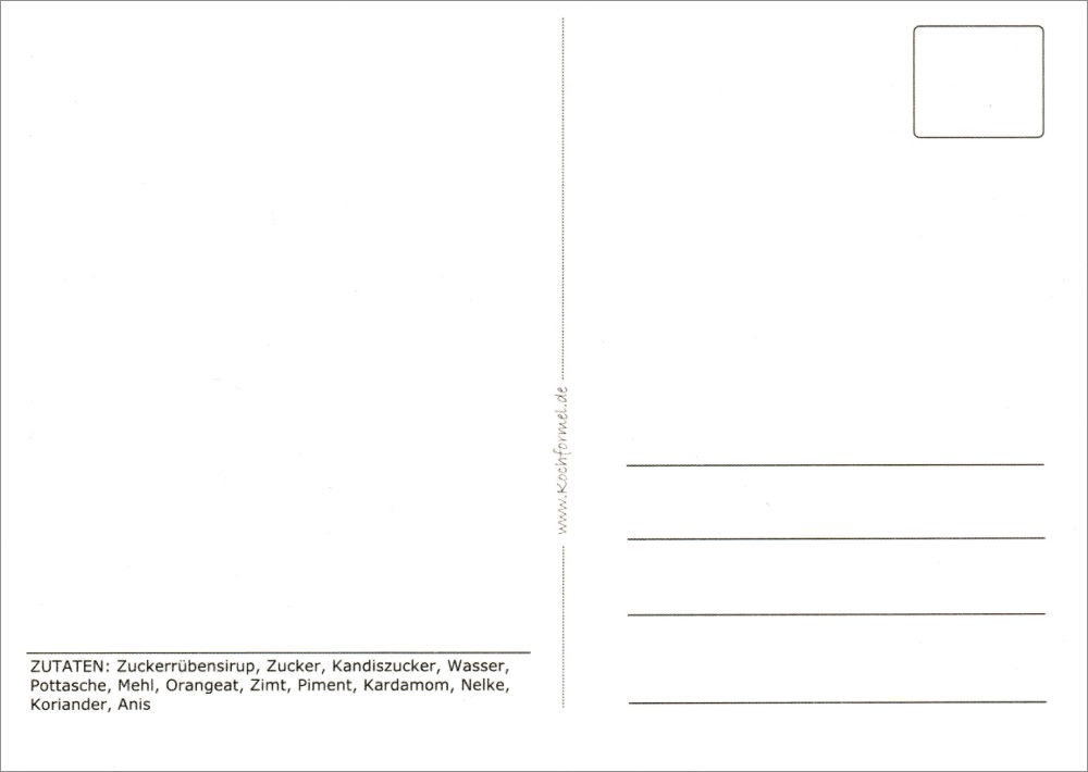 Rezept-Postkarte "Nordrhein-Westfälische Küche: Aachener Printen" (Rückseite)