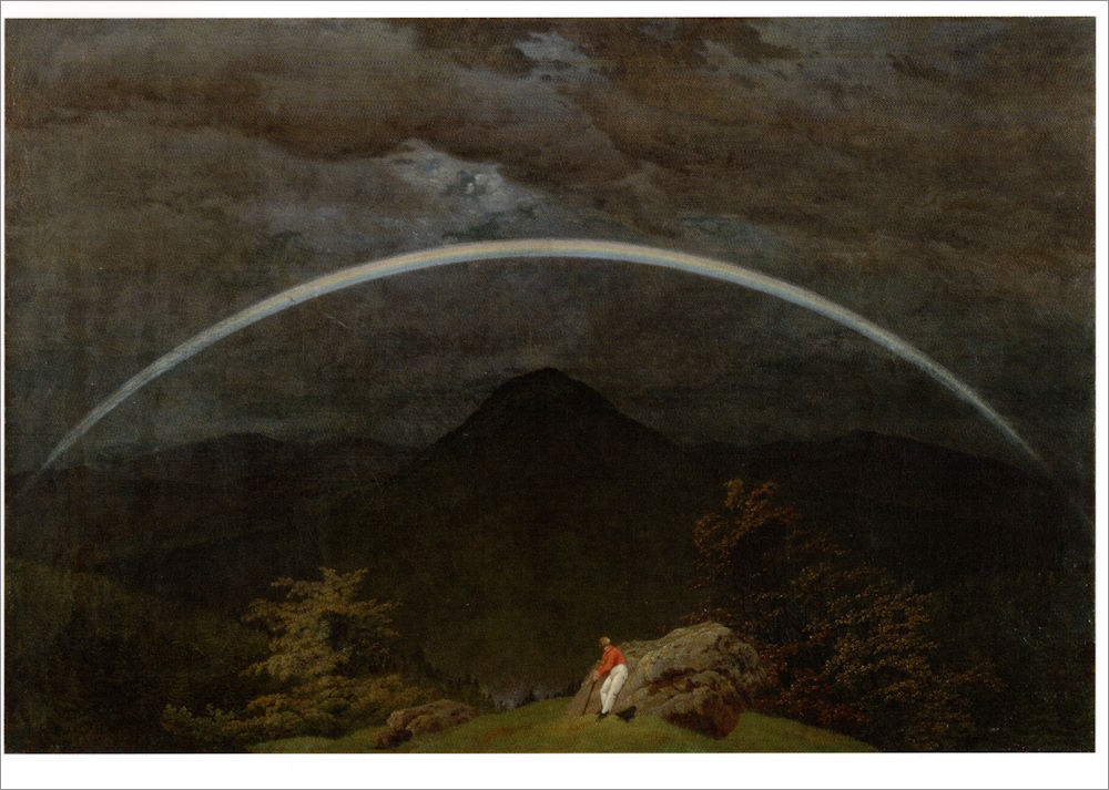 Kunstkarte Caspar David Friedrich "Gebirgslandschaft mit Regenbogen"