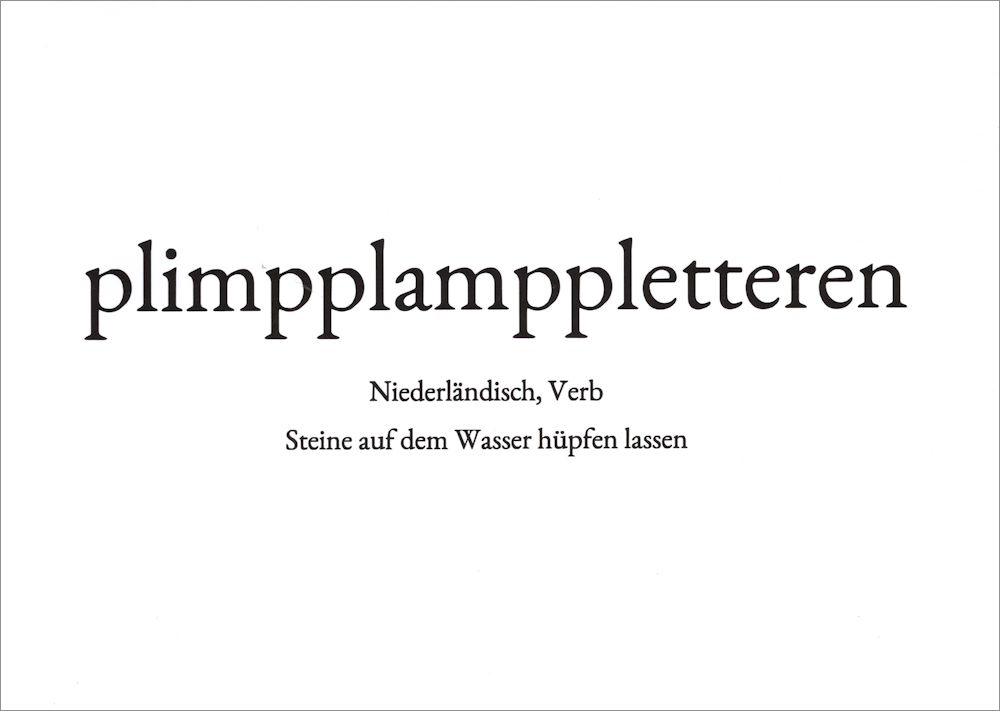Wortschatz-Postkarte "plimpplamppletteren"