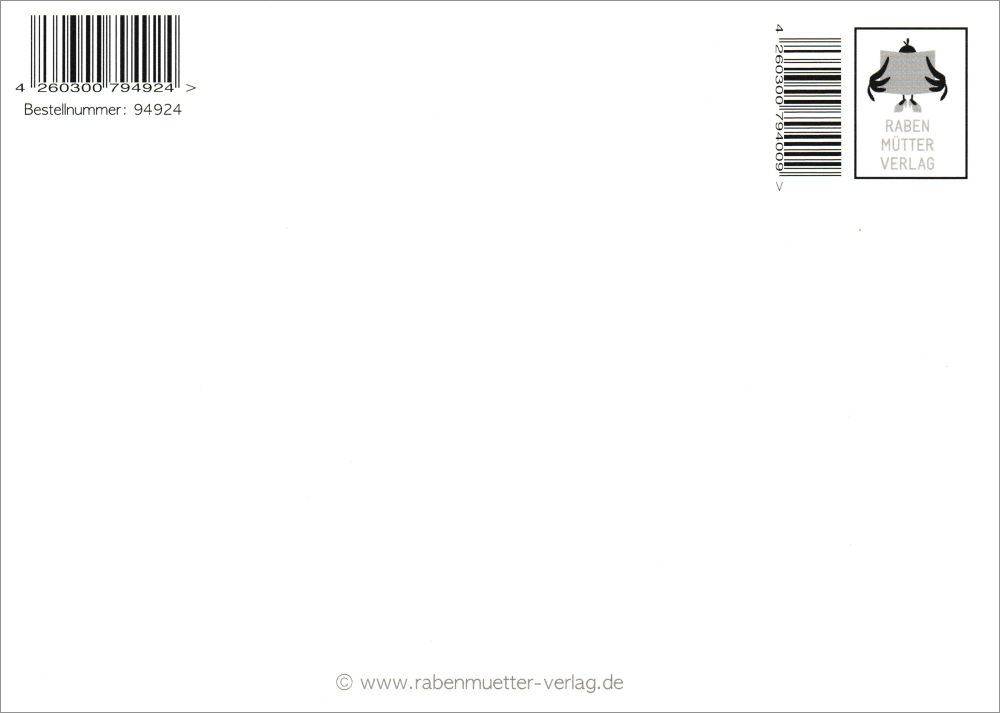 Postkarte "Eine der schönsten Mutterfreuden ist ja, wenn ..." (Rückseite)