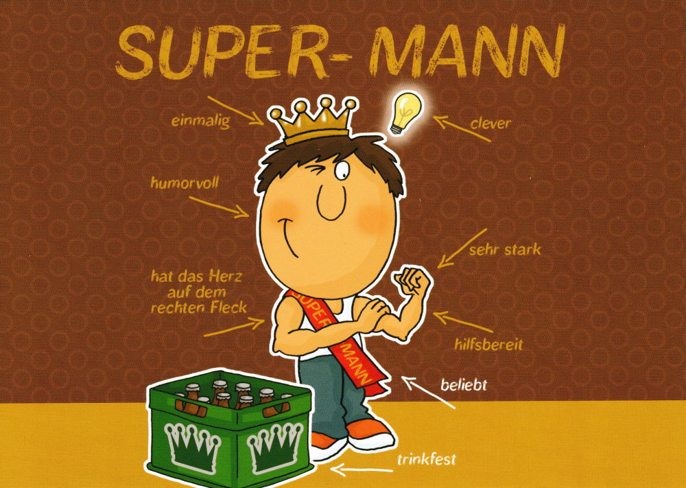 Postkarte "Super-Mann"