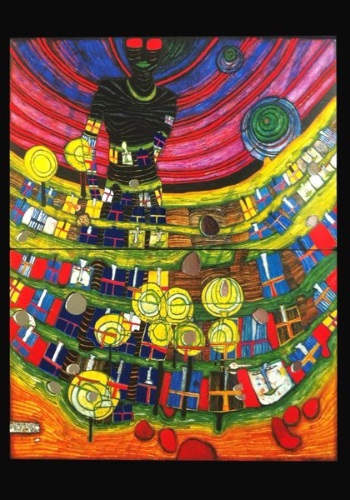 Kunstkarte Hundertwasser "Blinde Venus"