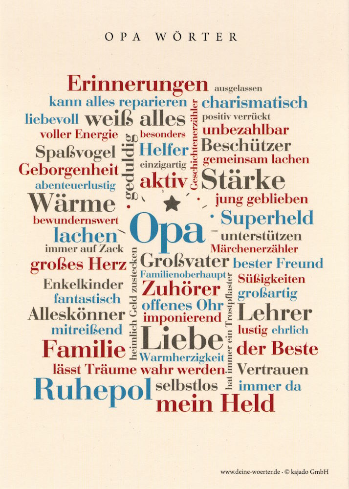 Postkarte "Opa-Wörter" Postkarte "Opa-Wörter"