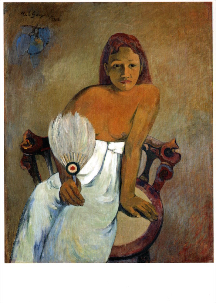 Kunstkarte Paul Gauguin "Mädchen mit Fächer"