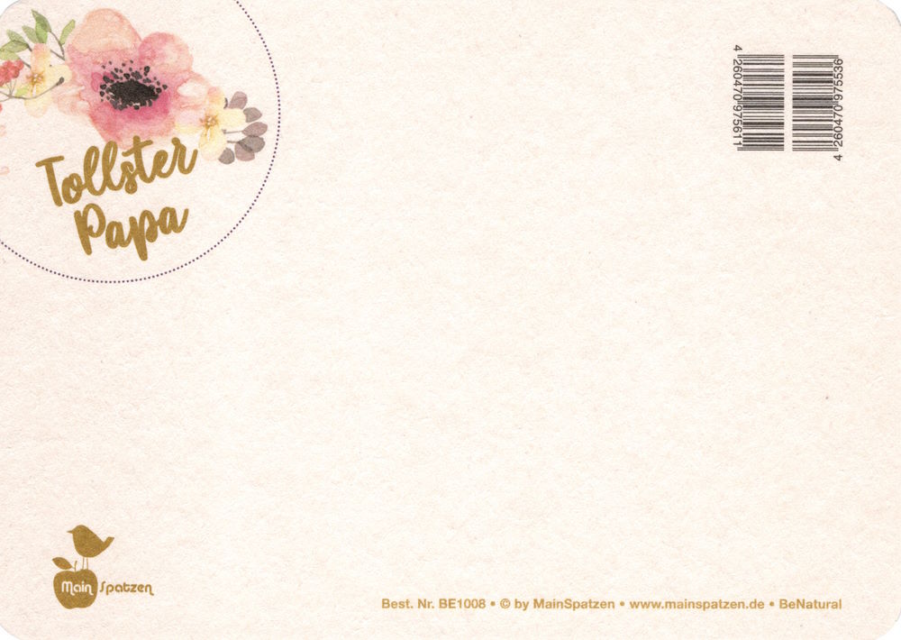 Postkarte "Tollster Papa" (Rückseite)