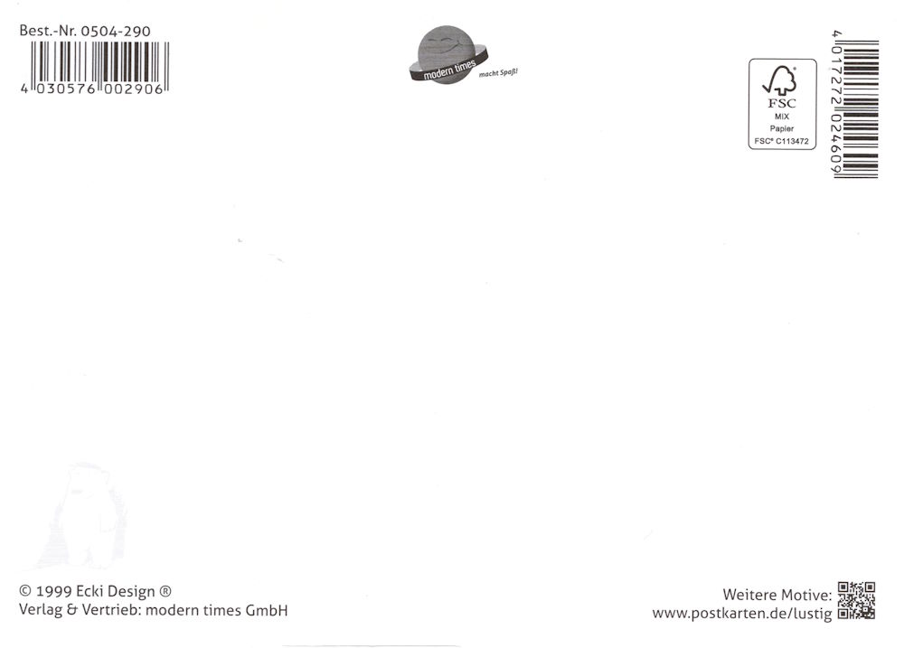 Postkarte "Preistafel für Auskünfte" (Rückseite)