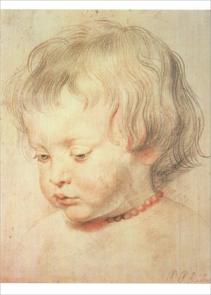 Kunstkarte Peter Paul Rubens "Nikolas Rubens mir Korallenhalskette"