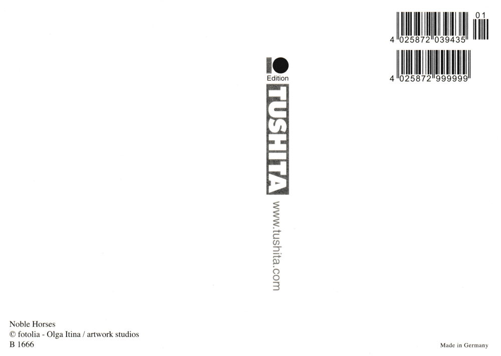 Postkarte "Edle Pferde" (Rückseite)