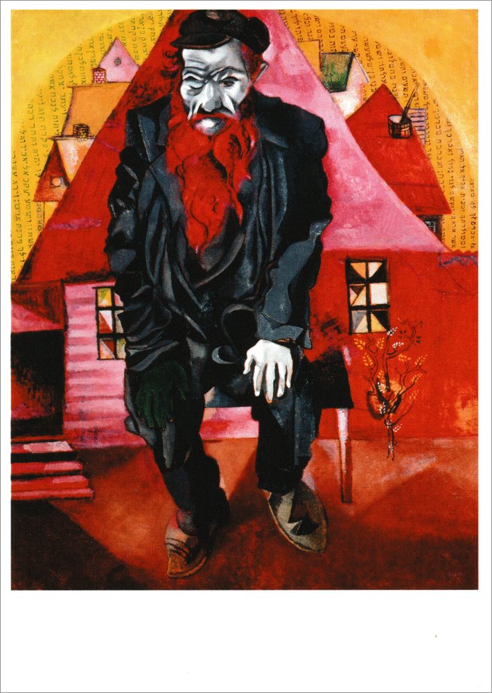 Kunstkarte Marc Chagall "Der Jude in Hellrot"