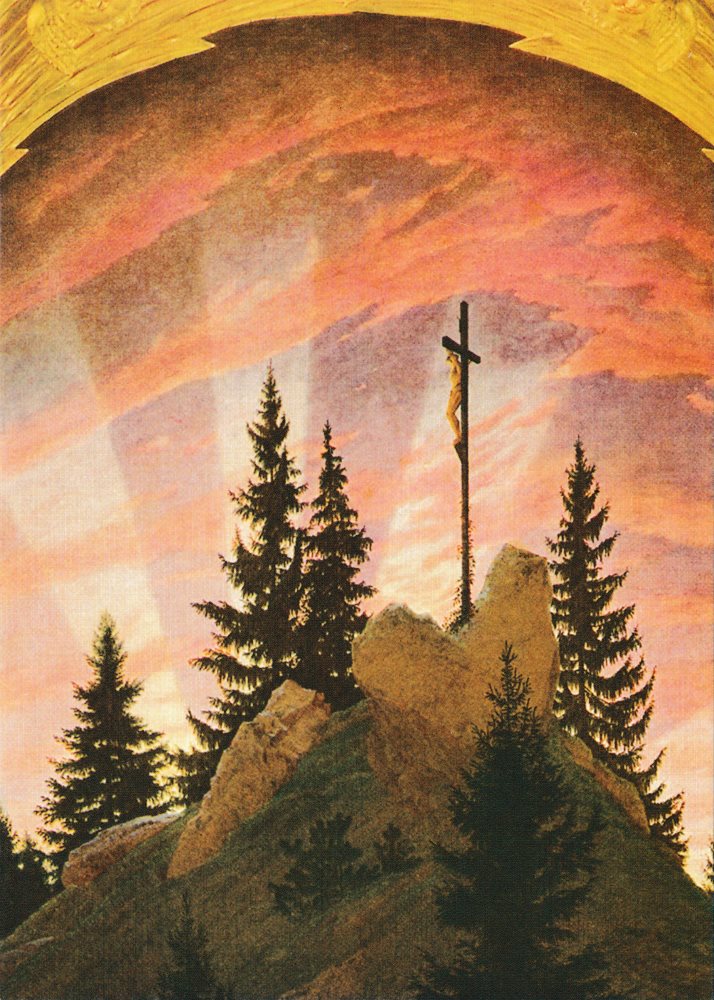 Kunstkarte Caspar David Friedrich "Das Kreuz im Gebirge"