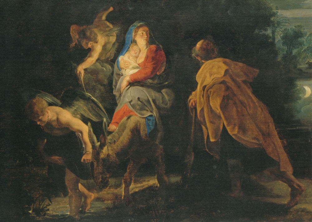 Kunstkarte Peter Paul Rubens "Die Flucht nach Ägypten"