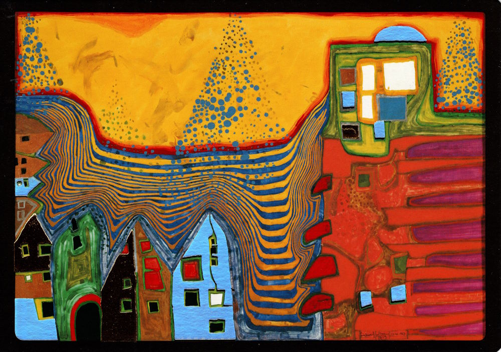 Kunstkarte Hundertwasser "Zwolle" Kunstkarte Hundertwasser "Zwolle"