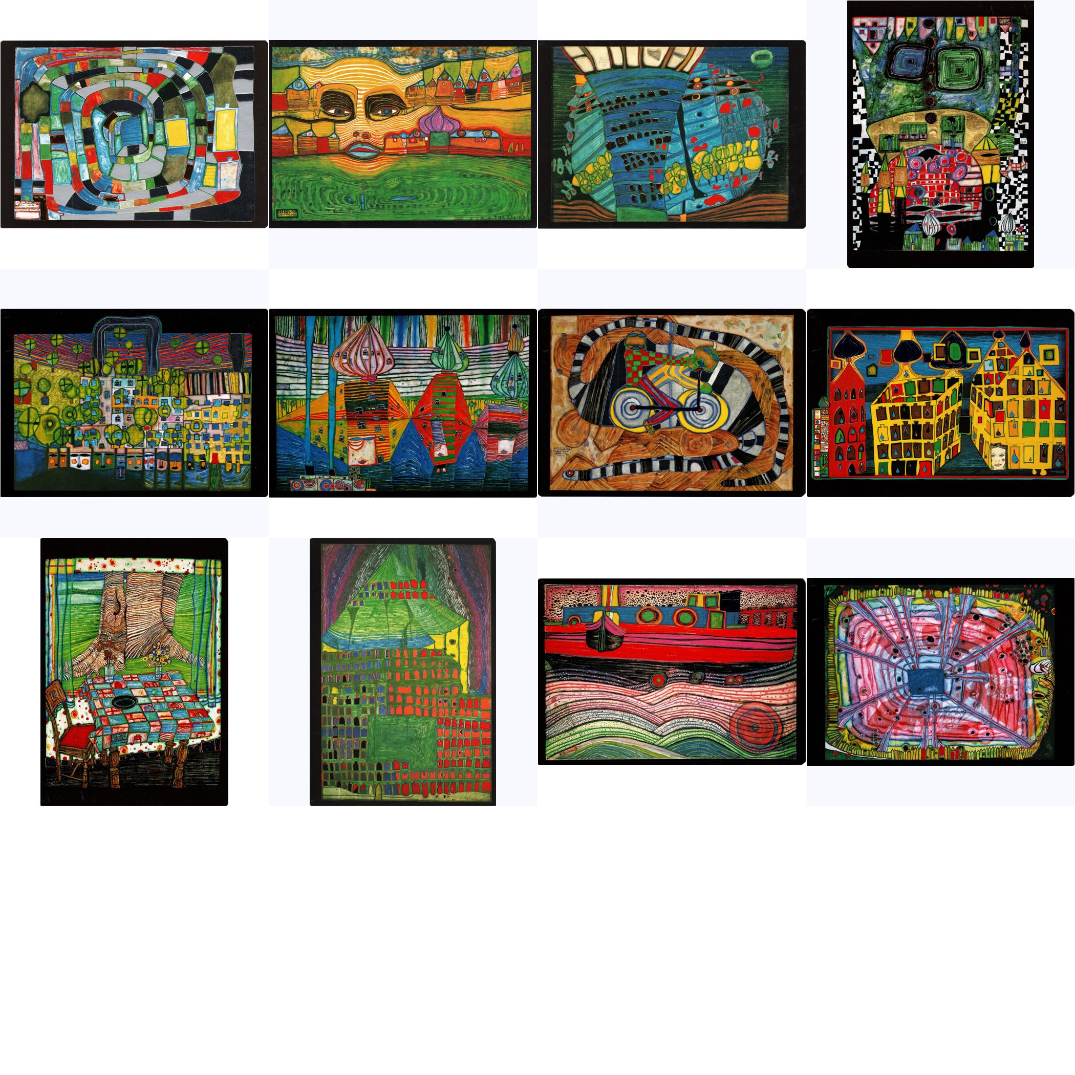 Kunstkarten-Topseller-Set Friedensreich Hundertwasser