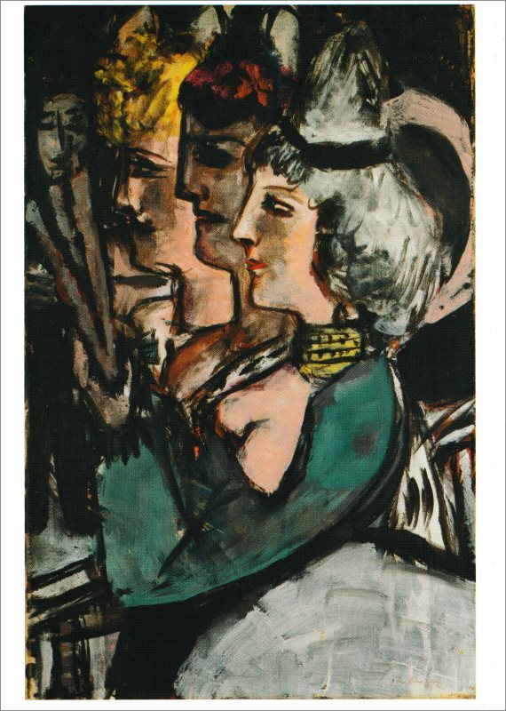 Kunstkarte Max Beckmann "Drei Frauen im Profil"