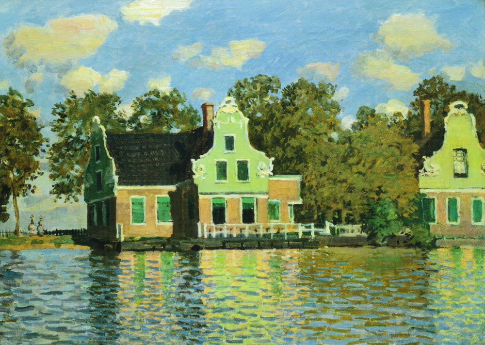 Kunstkarte Claude Monet "Häuser am Ufer der Zaan"