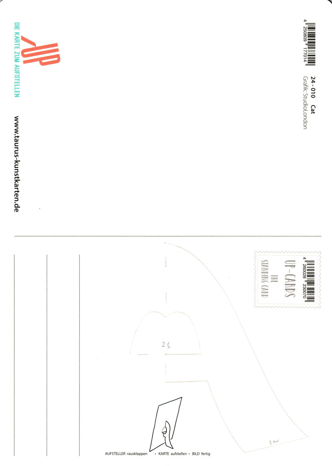 Up-Card - Die Karte zum Aufstellen "Katzen liegen nicht faul rum." (Rückseite)