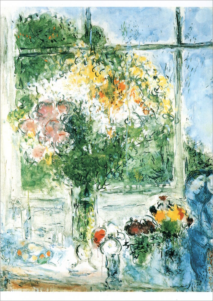 Kunstkarte Marc Chagall "Das Atelierfenster"