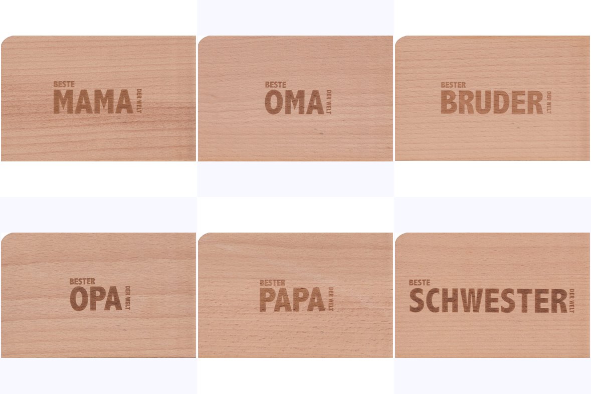Holzpostkarten-Set "Beste Familie der Welt" Holzpostkarten-Set "Beste Familie der Welt"