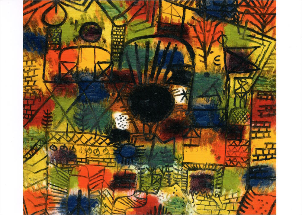 Kunstkarte Paul Klee "Komposition mit schwarzem Brennpunkt"