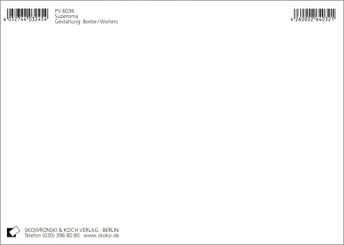 Metallic-Effekt-Postkarte "Superoma" (Rückseite)