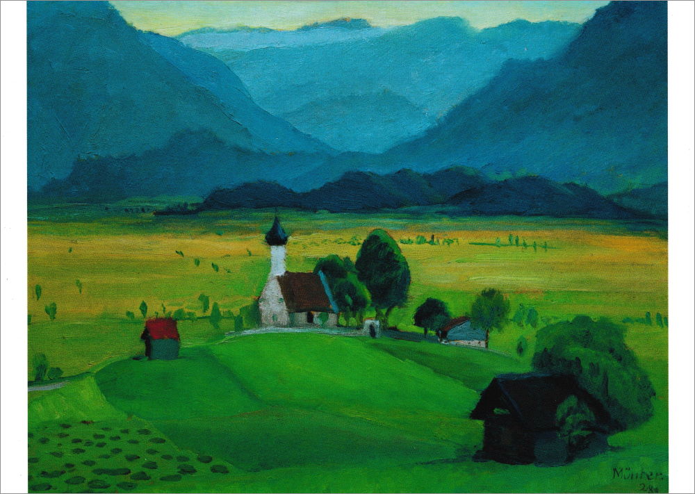 Kunstkarte Gabriele Münter "Ramsachkirchlein"