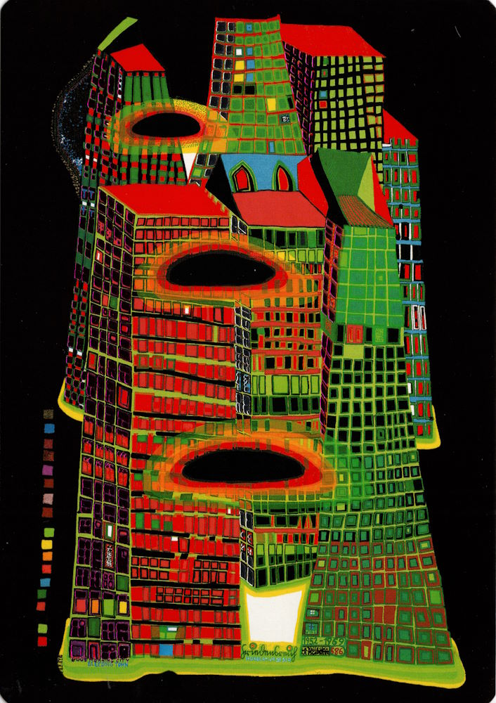 Kunstkarte Hundertwasser "Good Morning City" Kunstkarte Hundertwasser "Good Morning City"