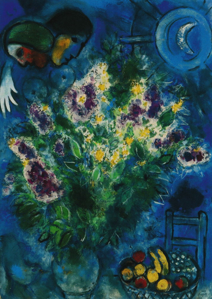 Kunstkarte Marc Chagall "Die Levkojen"