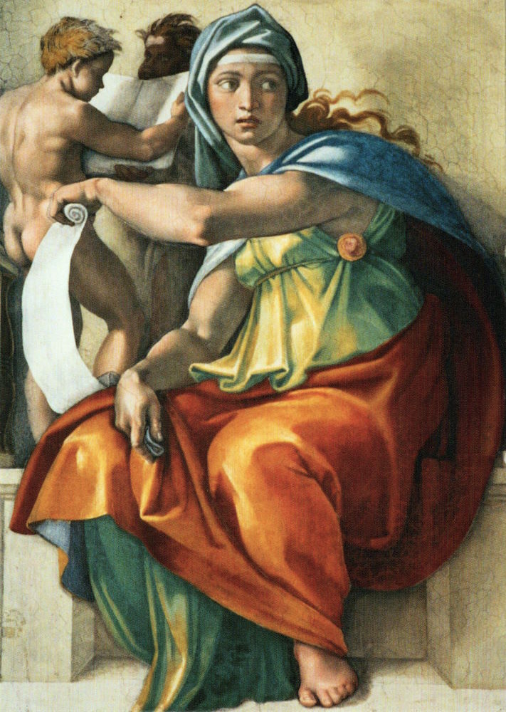 Kunstkarte Michelangelo "Die Delphische Sibylle"