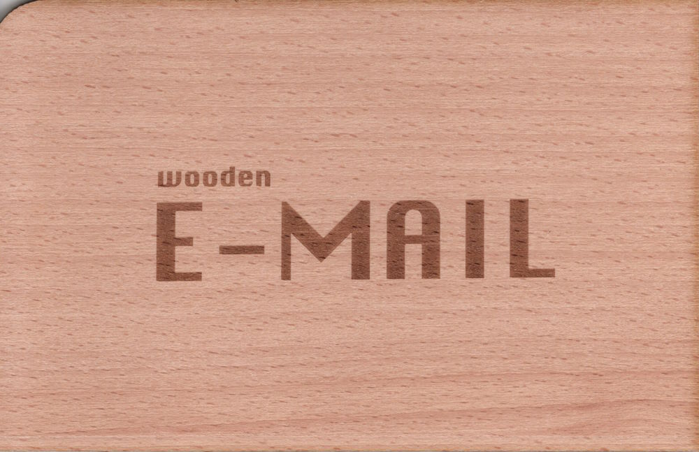 Holzpostkarte "wooden E-Mail"