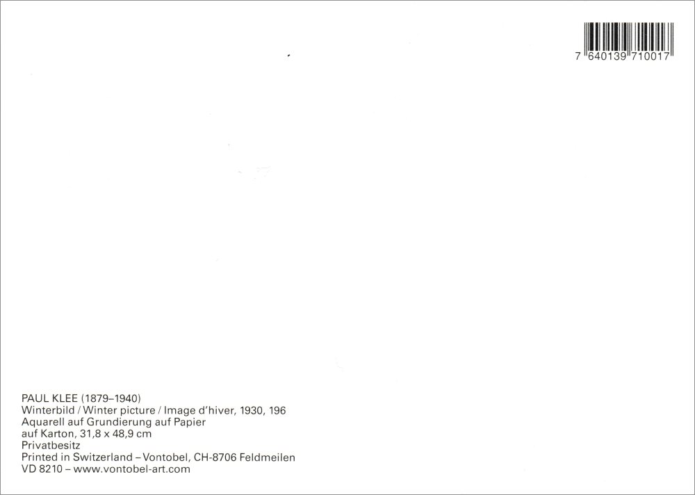 Kunstkarte Paul Klee "Winterbild" (Rückseite)
