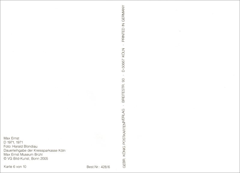 Kunstkarte Max Ernst "D 1971"