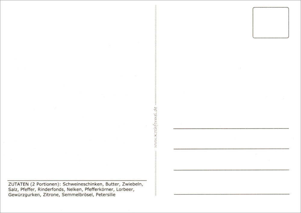 Rezept-Postkarte "Nordrhein-Westfälische Küche: Pfefferpotthast" (Rückseite)