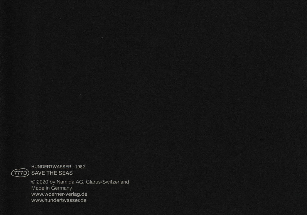 Kunstkarte Hundertwasser "SAVE THE SEAS"