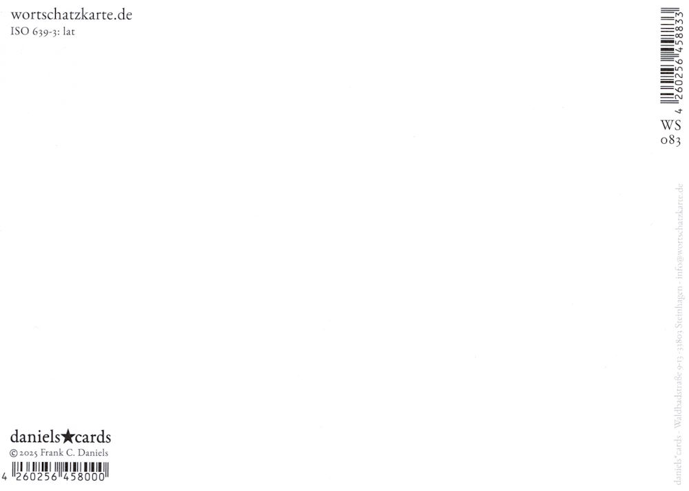 Wortschatz-Postkarte "Cenosilicaphobie" (Rückseite)