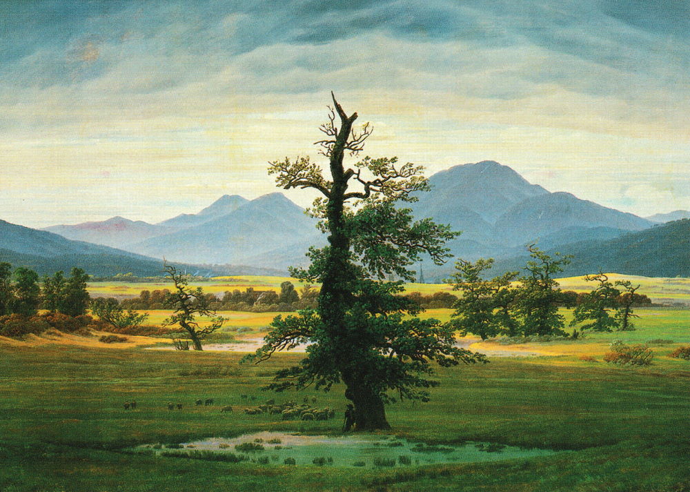 Kunstkarte Caspar David Friedrich "Der einsame Baum"