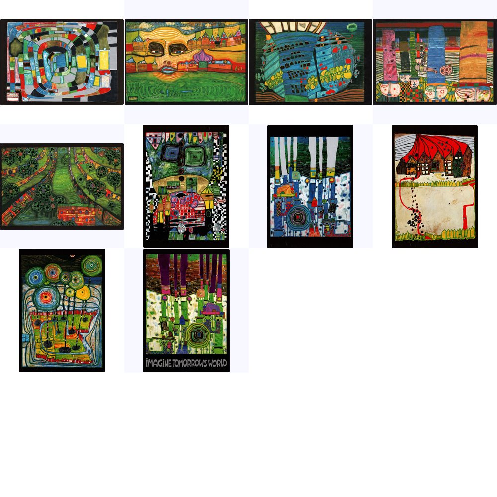 Kunstkarten-Set Friedensreich Hundertwasser I Kunstkarten-Set Friedensreich Hundertwasser I