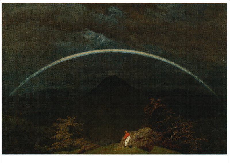 Kunstkarte Caspar David Friedrich "Gebirgslandschaft mit Regenbogen"