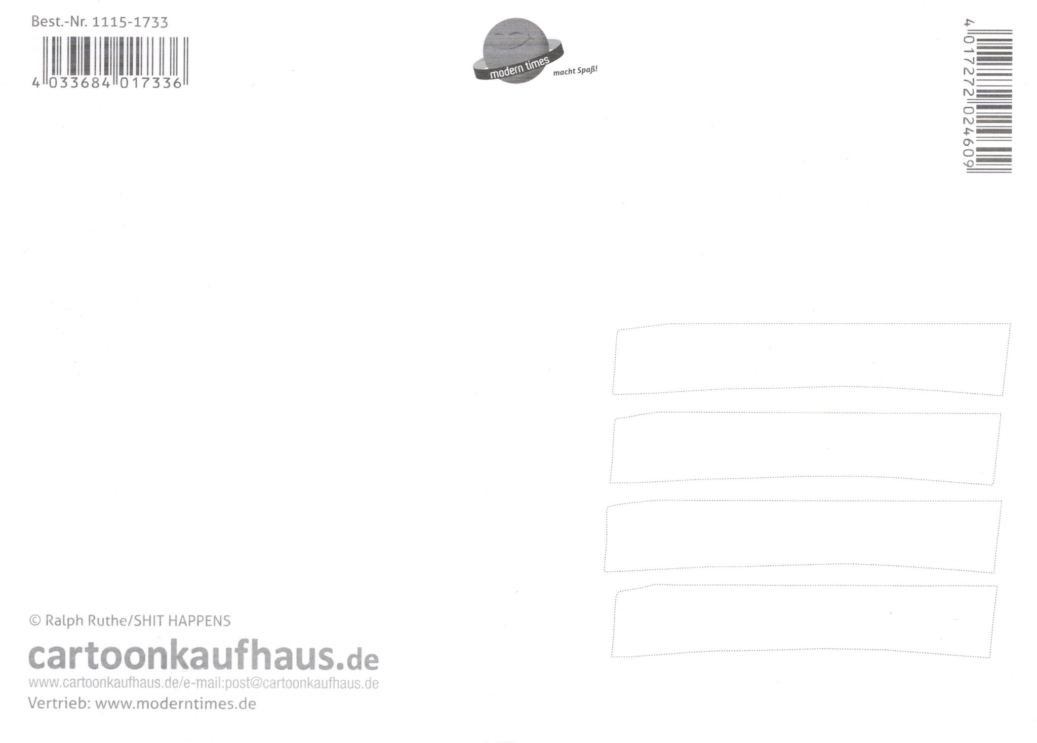 Postkarte Ralph Ruthe "Scheiss auf das System!" (Rückseite)